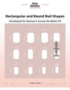 Size chart for French wine red press-on nails showing 12 sizes in a 3x4 grid layout
