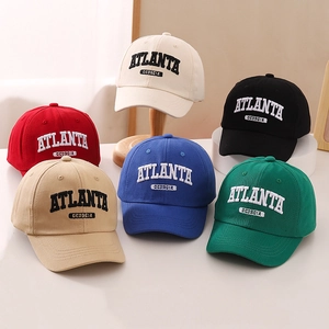Child baseball caps with Atlanta Georgia embroidery in six various colors display