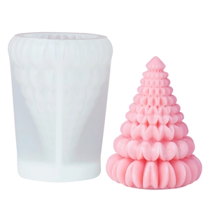 Stampo in silicone per candela a albero di Natale con texture geometrica fai-da-te