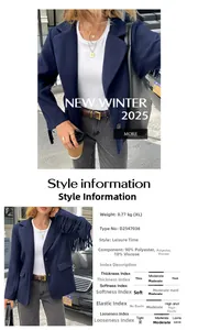 Detail of navy blue blazer featuring long fringe trim on cuffs for women's winter style