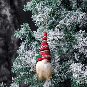Christmas gnome pendant with a red knitted hat and warm light feature for decor