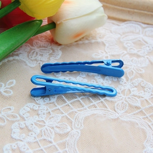 Blue gradient candy color 6cm metal hair clips on lace fabric with decorative tulips