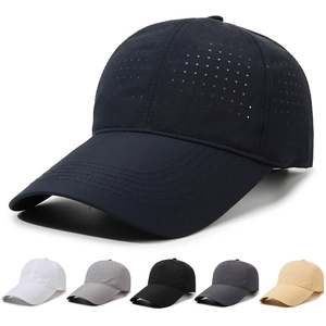 Quick Dry Baseball Cap Polyester Laser Cut Breathable Extended Brim Outdoor Sports Sun Protection Adjustable For Men Women