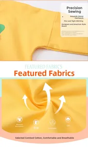 Detail of yellow cotton sweatshirt showing breathable fabric texture and stitching