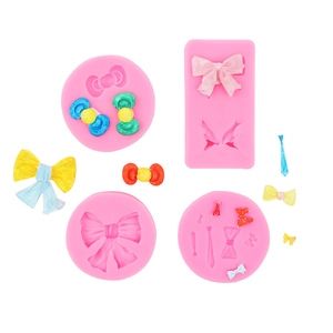 Silikonformen-Set für Schleifen und Fondant-Kuchendekoration, Backwerkzeug für DIY-Projekte