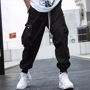 Herren Casual Cargo Jogginghose Multi-Tasche Japanische Streetwear Lockere Baumwolle Einfarbig Hose Frühling Herbst