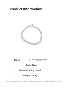 Dettaglio della collana di perle multistrato con chiusura in lega, lunghezza 47cm e peso 25,6g
