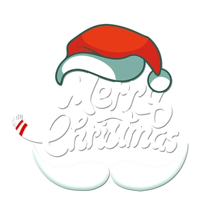 Minimalist Santa Claus window sticker with Merry Christmas typography and red scarf