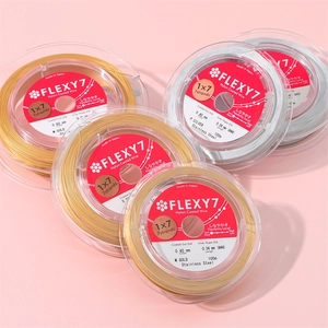 Detailed view of Flexy7 1x7 nylon coated stainless steel wire for jewelry crafting.