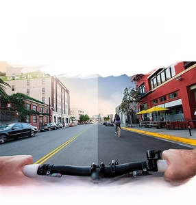 Polarized lens detail showing reduced glare and enhanced clarity for cycling glasses