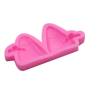 Pink silicone mountain and cloud mold for DIY baking, chocolate, and fondant cake decor