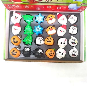 Close-up of 24PCS LED Christmas and Halloween party rings in a black display tray