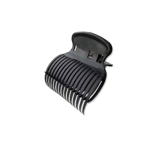 Pince à cheveux de salon noire avec dents de peigne et ressort métallique pour coiffure