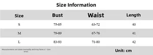 Detailed size chart for women's floral halter top with bust and waist measurements