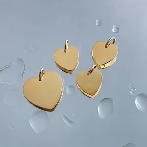 Stainless Steel Heart Pendant For DIY Jewelry Making Mirror Polished Heart Charm Metal Blank Tag Accessories For Necklace Bracelet Pendant