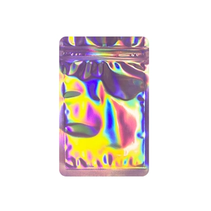Holographic laser self-sealing bags with rainbow reflective effect for jewelry packaging