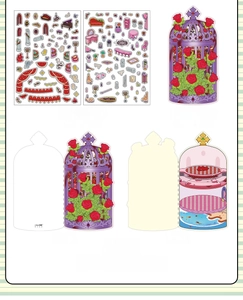 Detail view of Venice Theater PET stickers and decorative cardstock landscape set