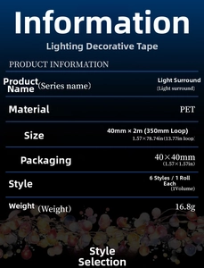 Detailed specifications of PET decorative tape for journaling with 350mm pattern loop