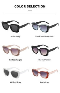 Color selection of butterfly frame sunglasses featuring six trendy gradient lens options