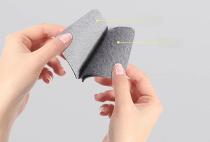 Detailed view showing hook and loop fastener texture for anti-slip sofa cushion fixers