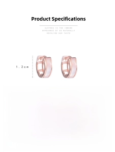 Detailansicht der S925 Sterlingsilber Creolen mit Roségold-Beschichtung und Muschel-Inlay