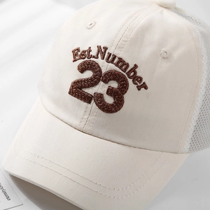Toddler summer baseball cap with Est. 23 embroidery and breathable mesh back