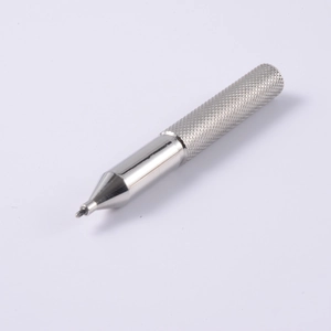 Surgical steel dermal anchor insertion tool with knurled non-slip handle grip