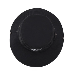 Chapeau de soleil noir pour homme avec maille respirante et bord pliable pour pêche
