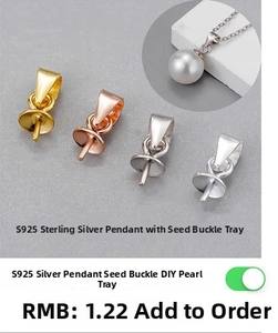 Bélières de pendentif en argent S925 en quatre couleurs pour bijoux en perles DIY