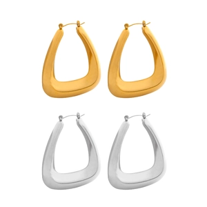 Minimalistische U-förmige geometrische Ohrstecker in poliertem Gold und Silber