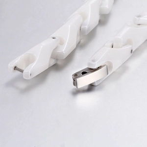 Polished white ceramic men's bracelet with silver stainless steel clasp closure