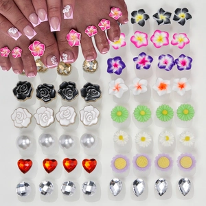 Japanese Style Silicone Nail Toe Separators Daisy Heart Rhinestone Pearl Toe Dividers For Pedicure Manicure Nail Art Tools