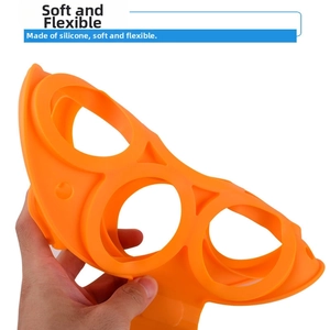 Detail showing the flexible and durable orange silicone texture of the 7-hole egg mold