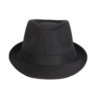 Classic black fedora hat for women and men featuring a wide brim and stylish crown design