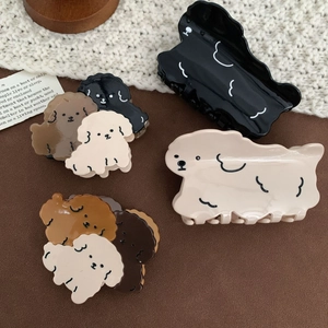 Handgefertigte Cartoon Hund Form Celluloseacetat Haarklammer Süße Tier Pudel Hai Clip Haarschmuck Für Damen Alltag