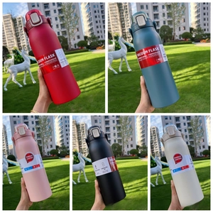 Outdoor 304 stainless steel insulated bottles in five colors with portable handles