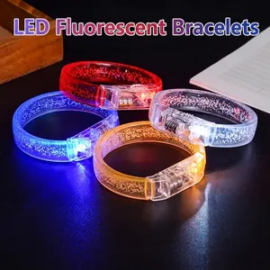 LED glow bracelets in four colors with bubble texture and metallic clasp for concerts