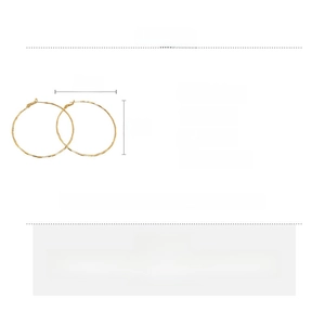 Detailed view of large gold-tone round hoop earrings with copper material and silver pins