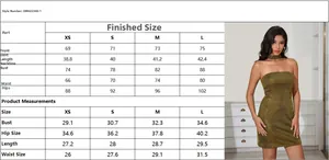 Size chart showing bust, waist, and hip measurements for this sequin party dress