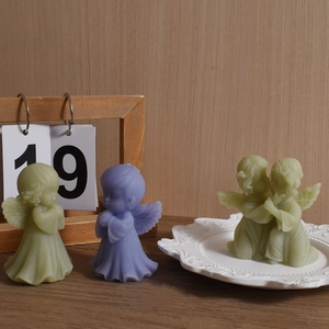 Kissing angel scented candle silicone mold for DIY decorative plaster ornaments