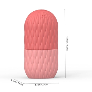 Detailed size chart of pink silicone ice roller showing height 11.9cm and width 6.1cm