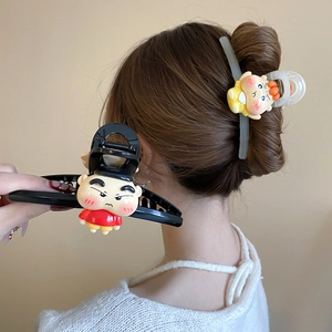 Cute cartoon character acrylic hair claw clip for women featuring colorful 3D dolls