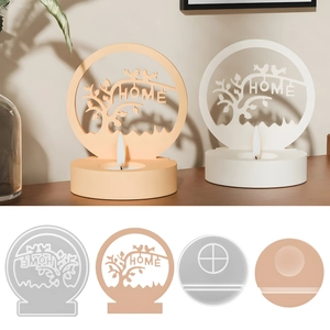 Stampo In Silicone Fai Da Te Per Portacandele Ramo D'albero Lettere HOME Cornice Rotonda Resina Epossidica Artigianato