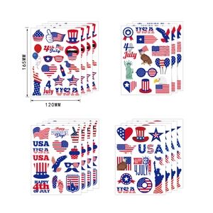 Detail view of USA Independence Day stickers set measuring 165MM x 120MM with patriotic patterns