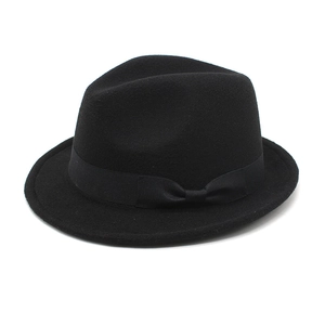 Vintage Woolen Felt Fedora Hat With Satin Bow Ribbon Stylish Jazz Hat For Men Women Autumn Winter Outdoor Fashion Accessory