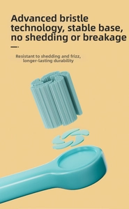 Detailed 3D exploded view showing advanced bristle tufting on the blue toothbrush head