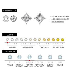Elegant S925 silver stud earrings with D-color VVS1 moissanite diamonds in flower shape