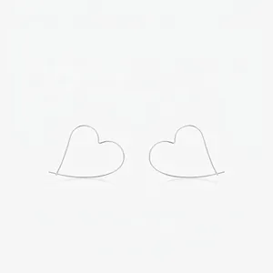 Minimalist 925 Sterling Silver Heart Hoop Earrings For Women Personalized Exquisite Geometric Line Jewelry Accessory Gift