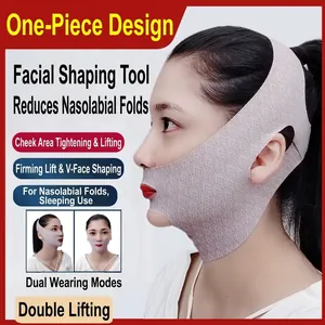 Adjustable V-line lifting mask made of breathable fabric for face contouring and firming