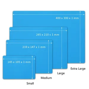 Tapis de table en silicone bleu résistant à la chaleur en quatre tailles: S, M, L, XL